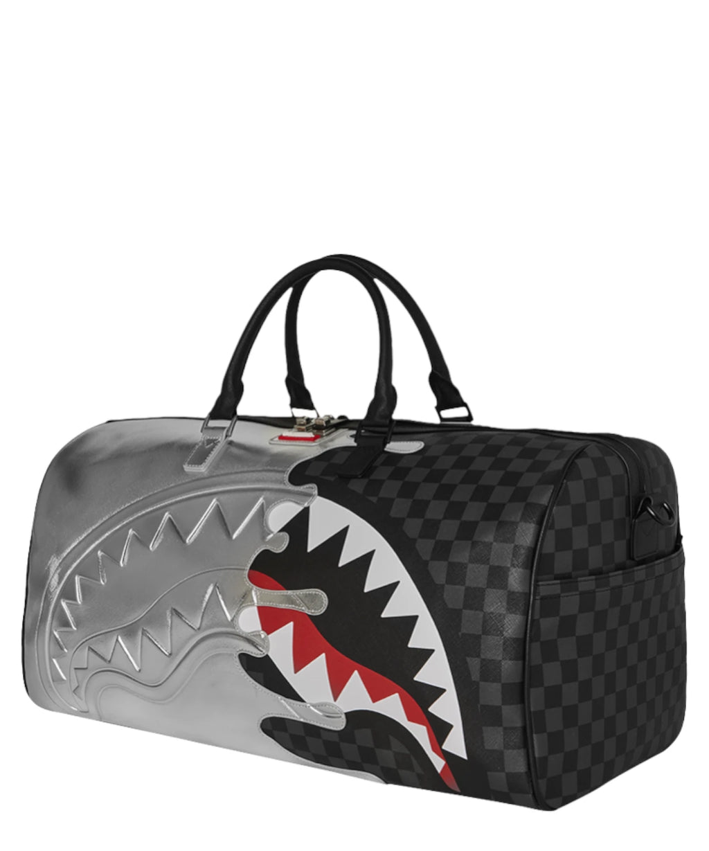 Sac de voyage Sprayground Silver Side Drip Black Check Large