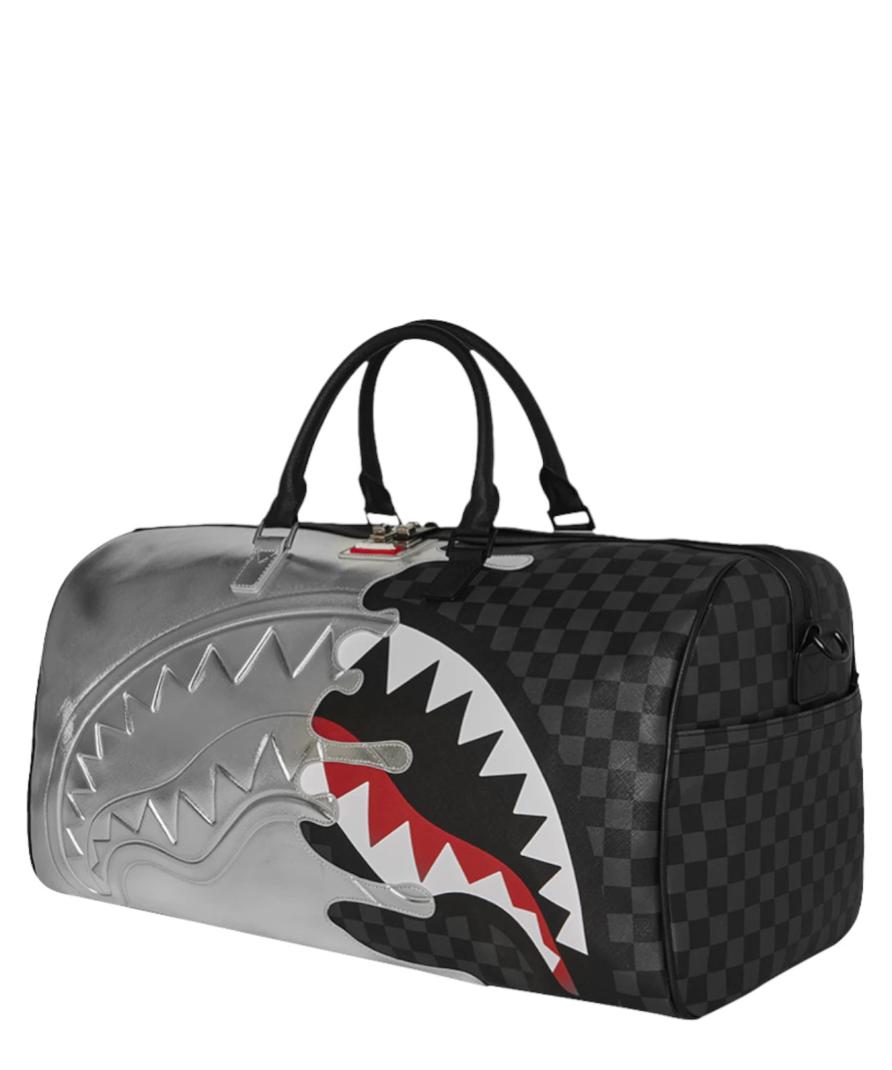 Borsone Sprayground Silver Side Drip Black Check Large