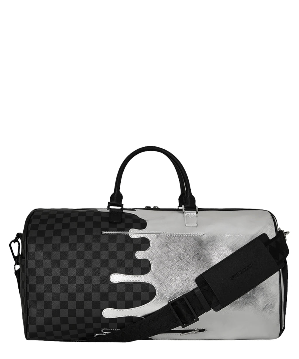 Sac de voyage Sprayground Silver Side Drip Black Check Large