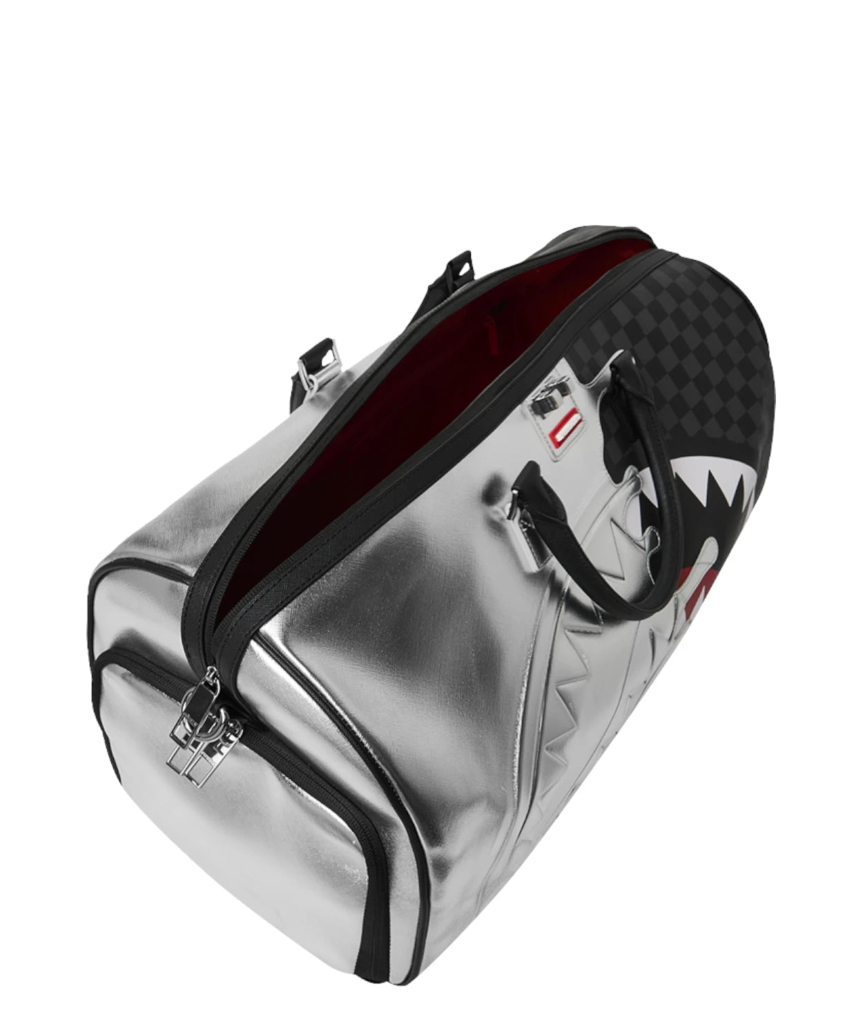 Borsone Sprayground Silver Side Drip Black Check Large