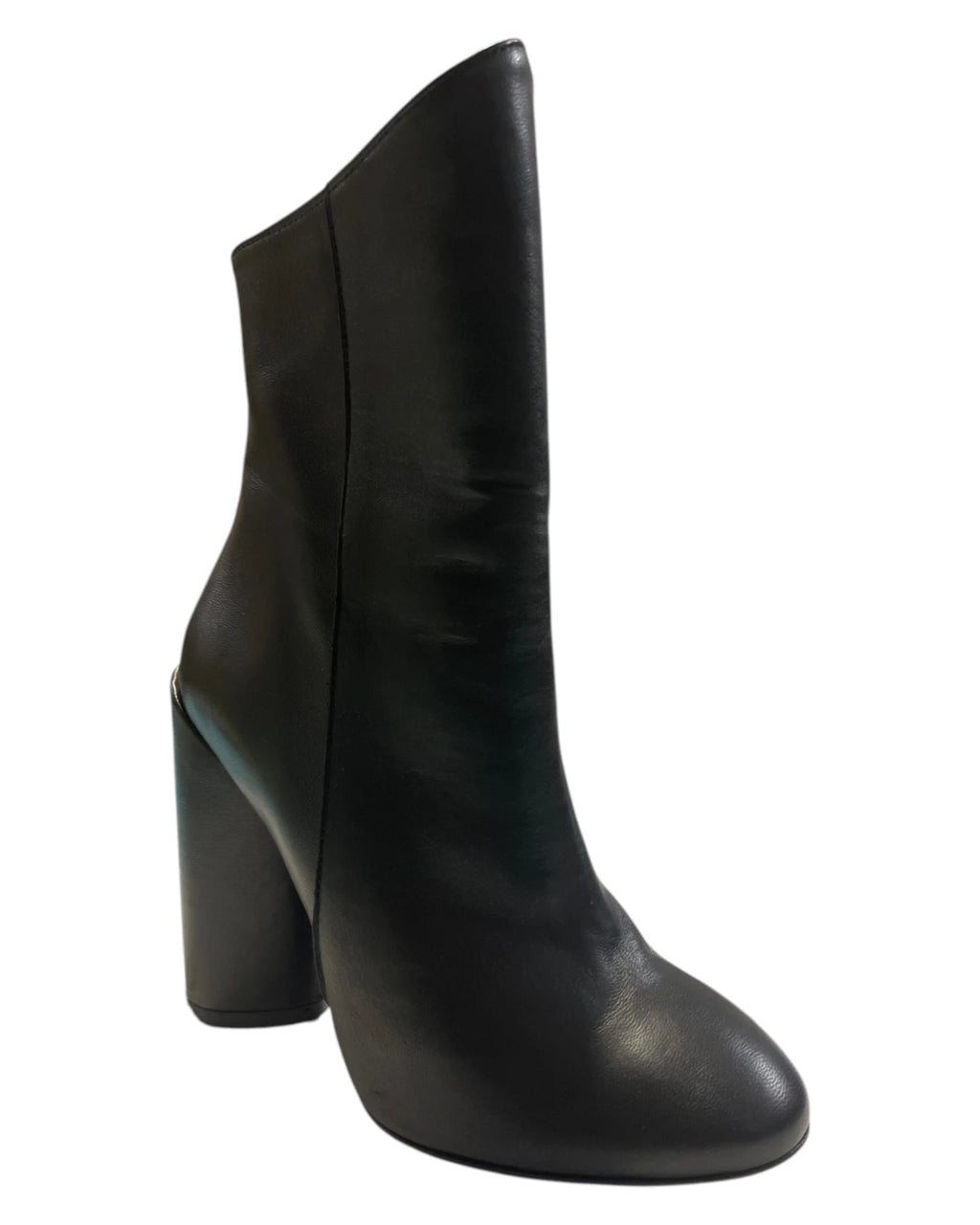 Marc Ellis Bottine Femme en Cuir Noir avec Zip Latéral et Talon Large