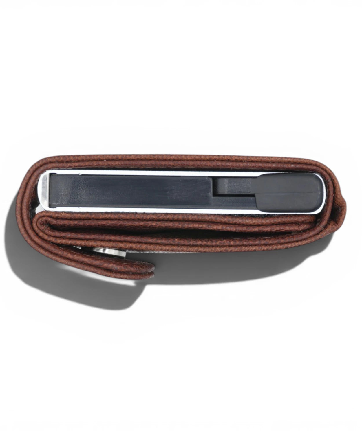 Portefeuille en cuir véritable marron avec protection RFID