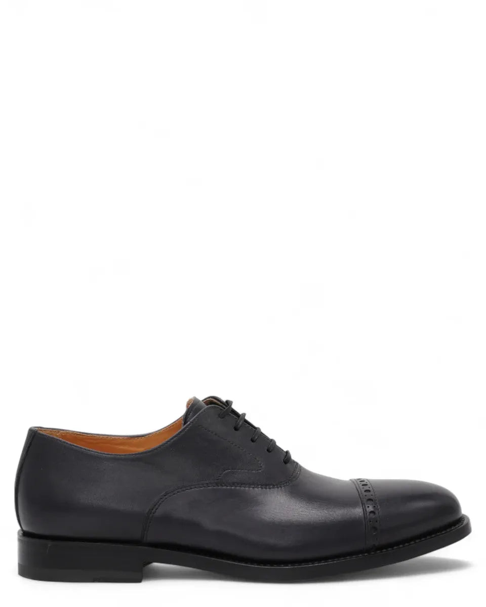 Scarpe Stringate in Pelle Crust Blu-Graziano Salvatelli-Stringate-Vittorio Citro Boutique