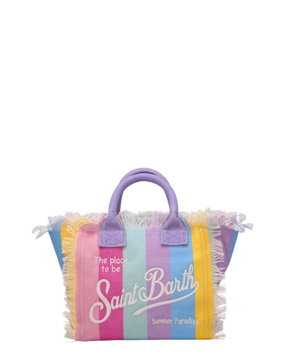 Borsa a mano Colette in tela con stampa a righe-Borse a mano-Mc2 Saint Barth-Vittorio Citro Boutique