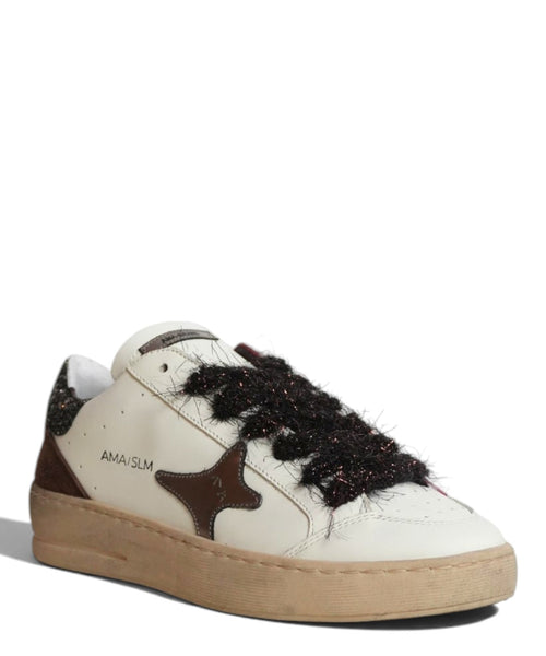 Sneakers in Pelle con Lacci Lurex di Ama Brand