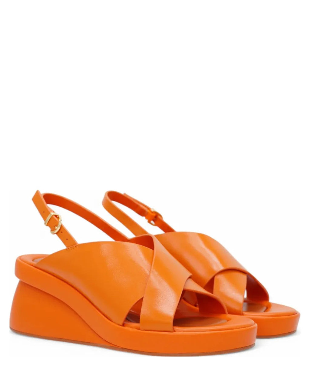 Sandalo con Zeppa in Pelle e Fasce ad Incrocio-Vivien Lee-Sandali-Vittorio Citro Boutique