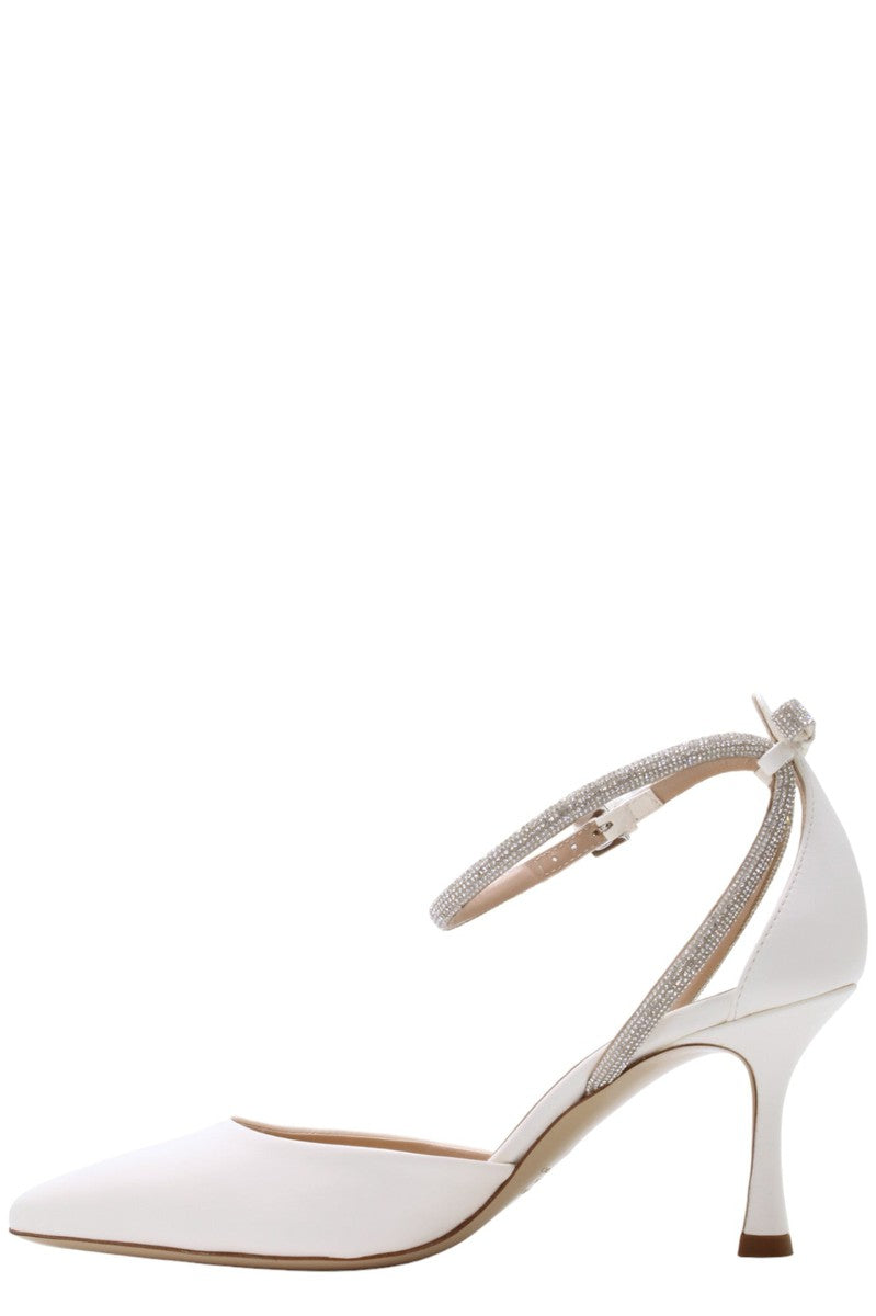 Décolleté in Morbida Nappa con Cinturino e Strass-Scarpe con tacco-NINALILOU-Vittorio Citro Boutique