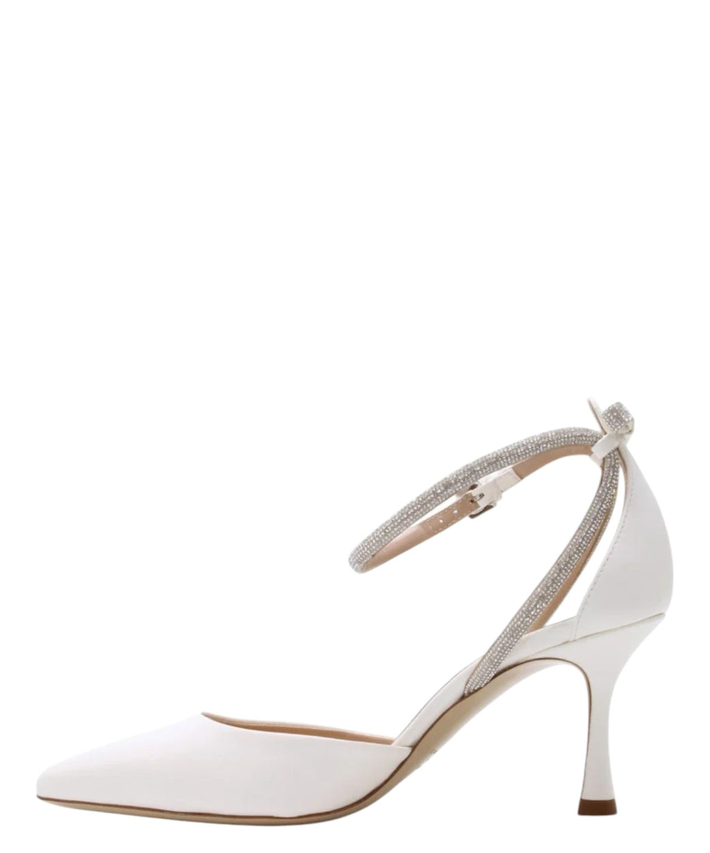 Escarpins en Morbida Nappa avec bride et strass