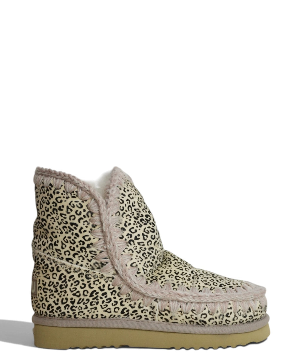 Bottines Mou à imprimé animalier avec finition shearling