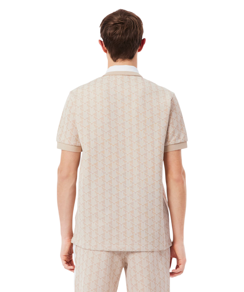 Polo homme jacquard Lacoste avec monogramme