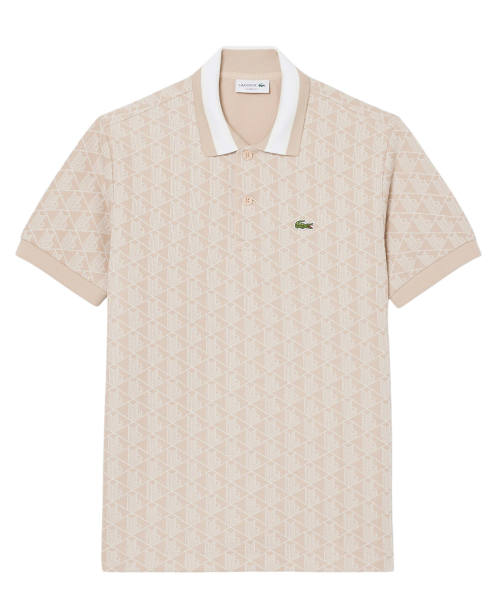 Polo homme jacquard Lacoste avec monogramme
