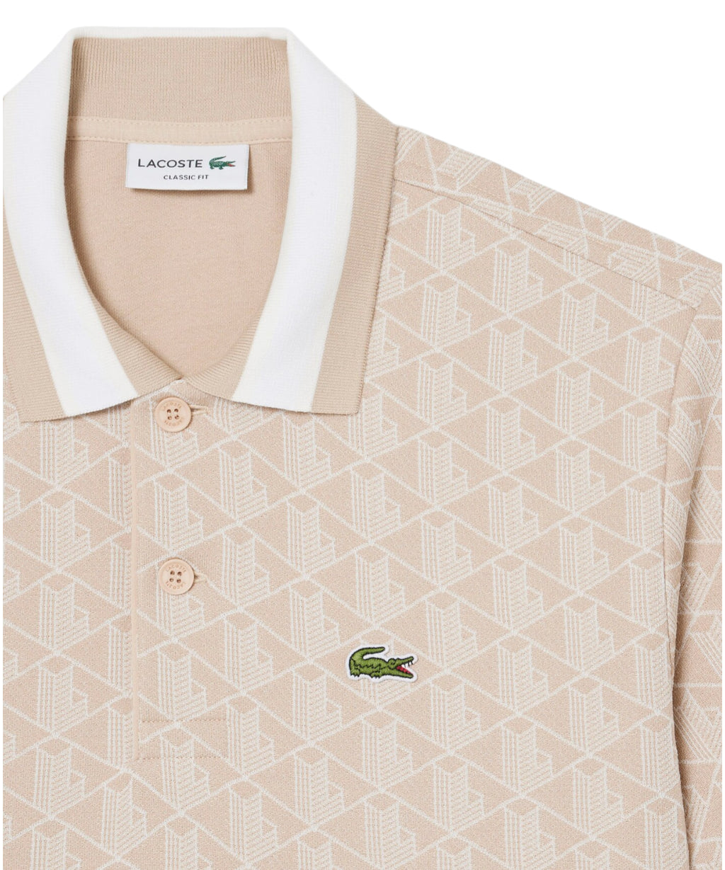 Polo homme jacquard Lacoste avec monogramme