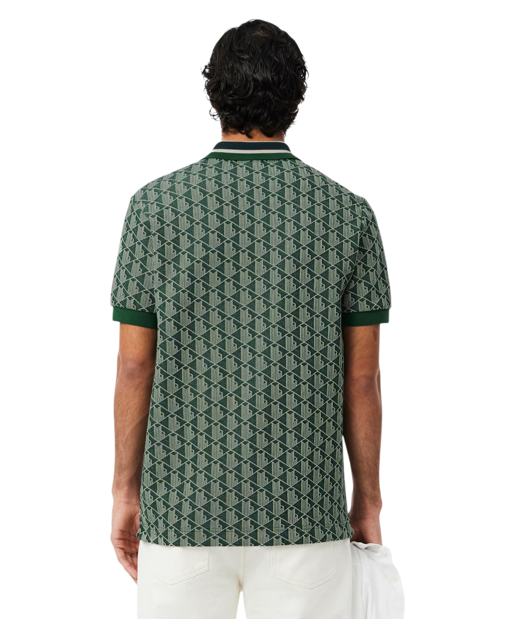 Polo homme jacquard Lacoste avec monogramme