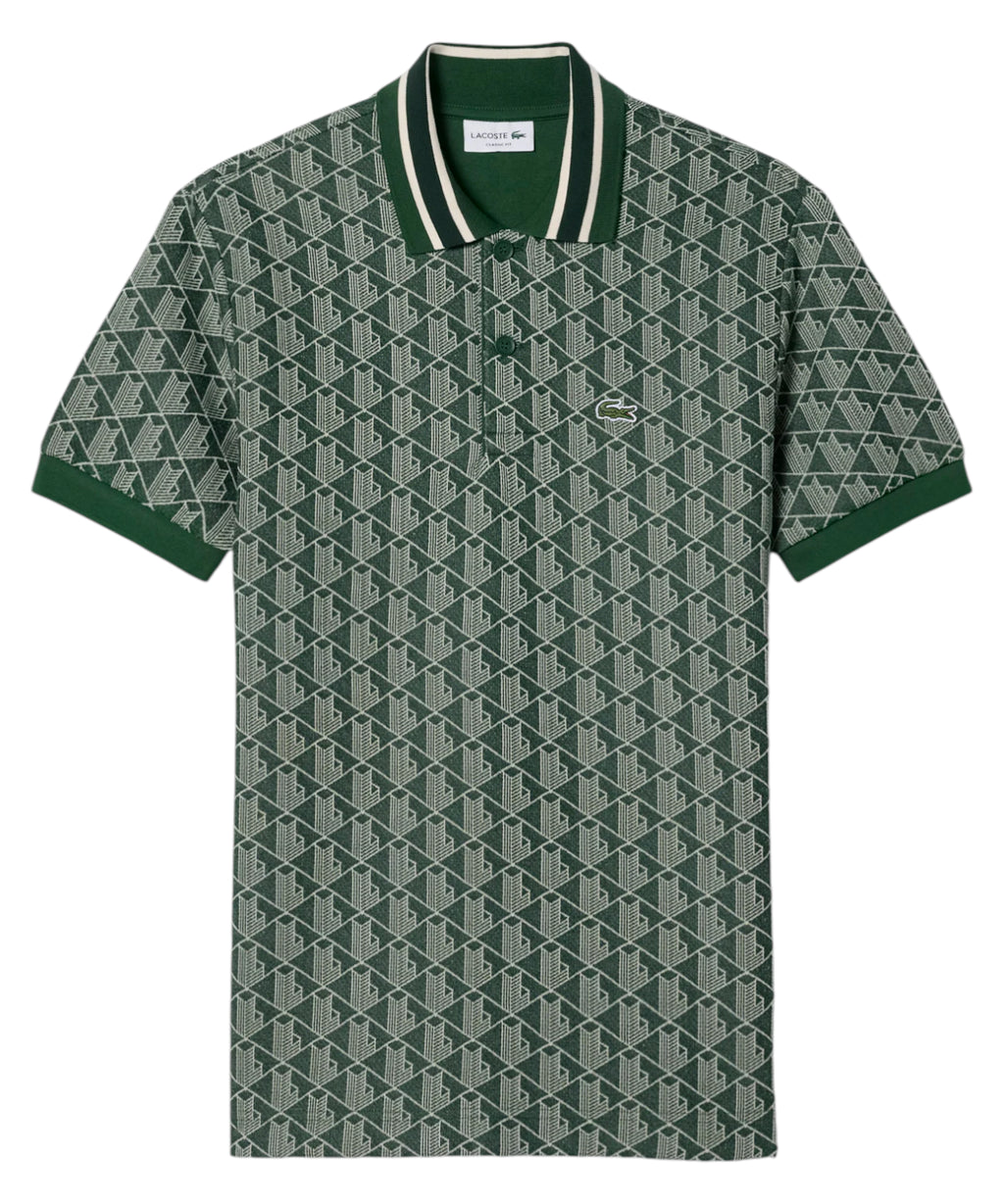 Polo homme jacquard Lacoste avec monogramme