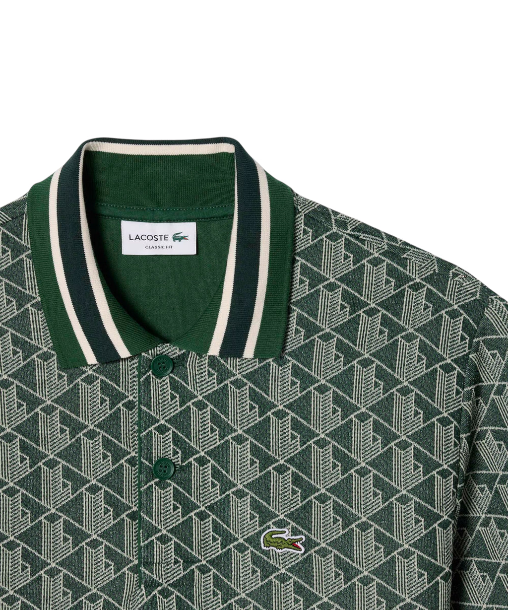 Polo homme jacquard Lacoste avec monogramme