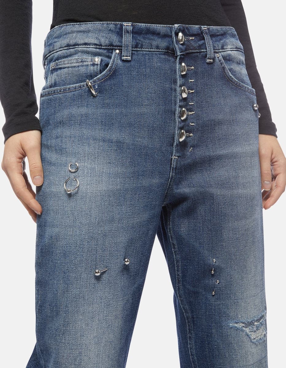 Jeans Koons con piercing-Dondup-Jeans-Vittorio Citro Boutique