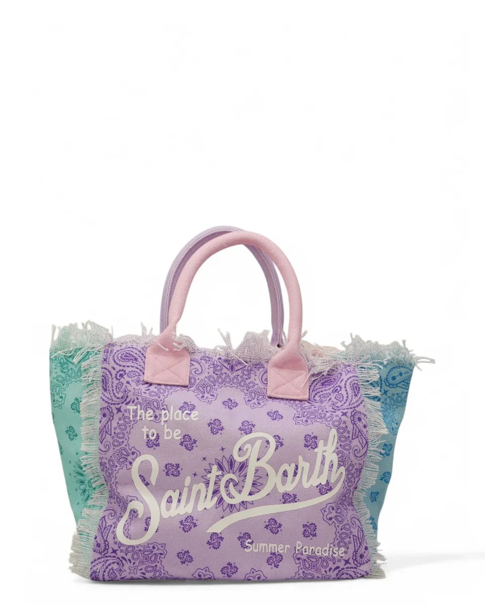 Borsa Vanity Bandana Rosa e Azzurra con Frange-Mc2 Saint Barth-Borse a spalla-Vittorio Citro Boutique