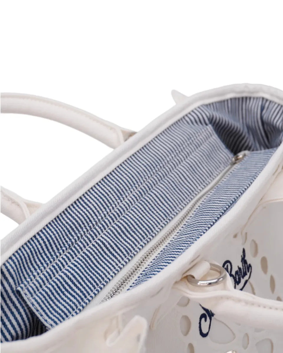 Borsa Colette Volant in pizzo Sangallo con tracolla staccabile-Mc2 Saint Barth-Borse a mano-Vittorio Citro Boutique