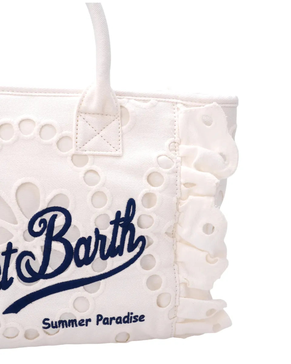 Borsa Colette Volant in pizzo Sangallo con tracolla staccabile-Mc2 Saint Barth-Borse a mano-Vittorio Citro Boutique