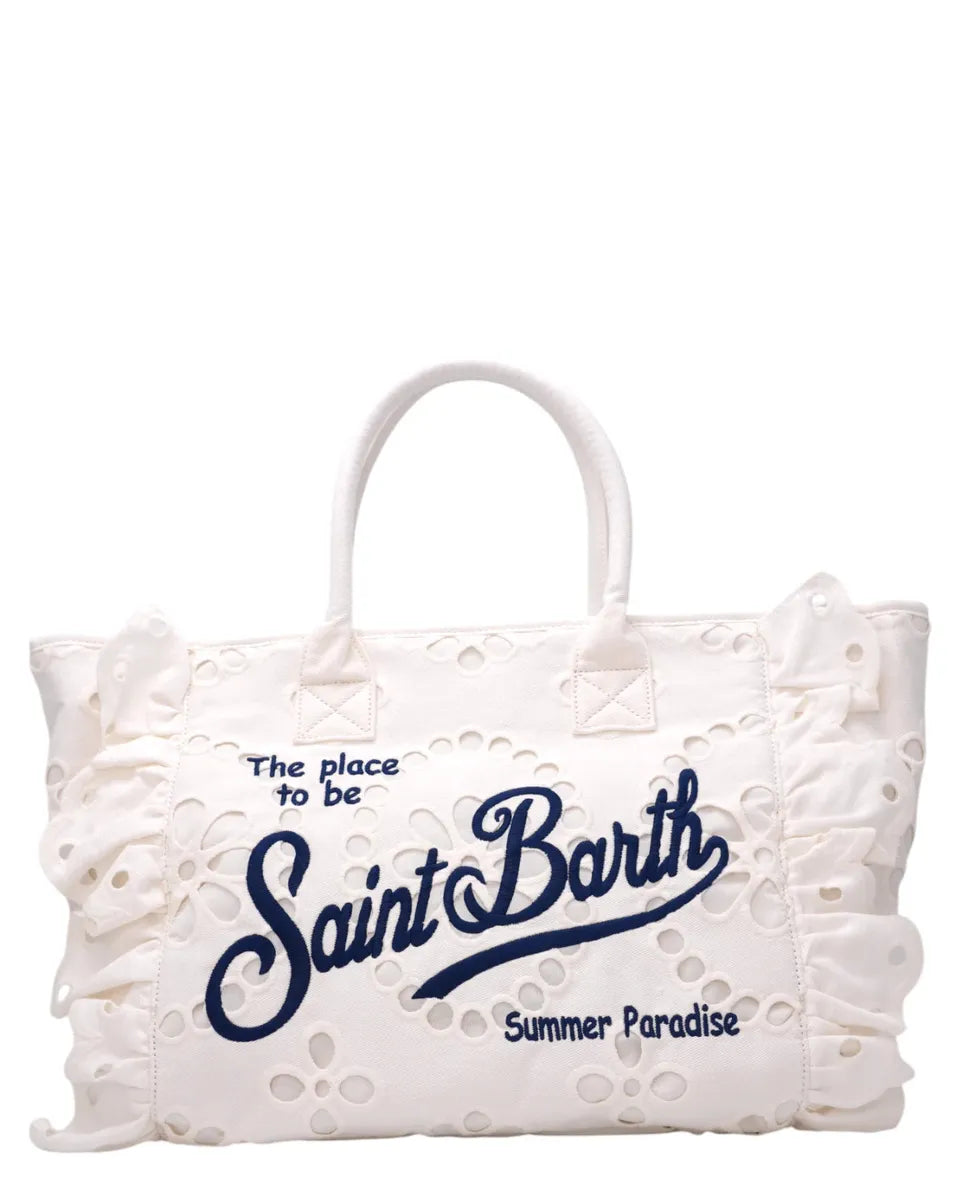 Borsa Vanity Volant in pizzo Sangallo con volant laterali-Mc2 Saint Barth-Borse a spalla-Vittorio Citro Boutique