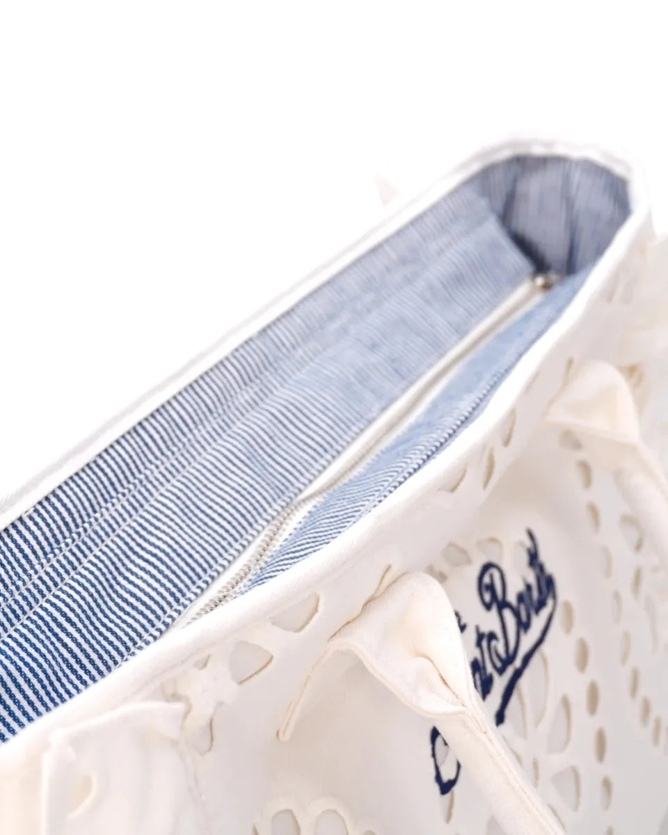 Borsa Vanity Volant in pizzo Sangallo con volant laterali-Mc2 Saint Barth-Borse a spalla-Vittorio Citro Boutique