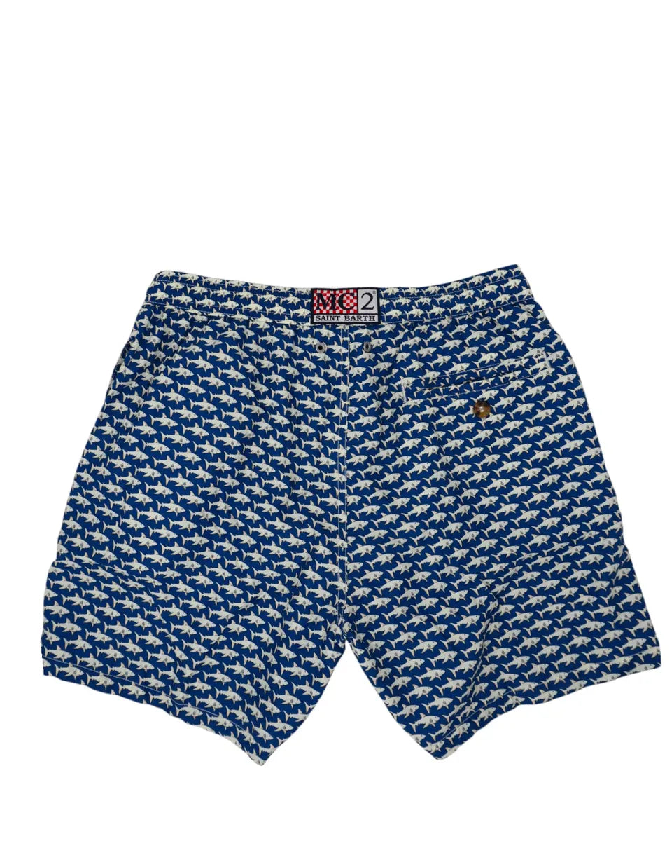 Costume Lighting in tessuto leggero con stampa squali-Mc2 Saint Barth-Costumi da bagno-Vittorio Citro Boutique