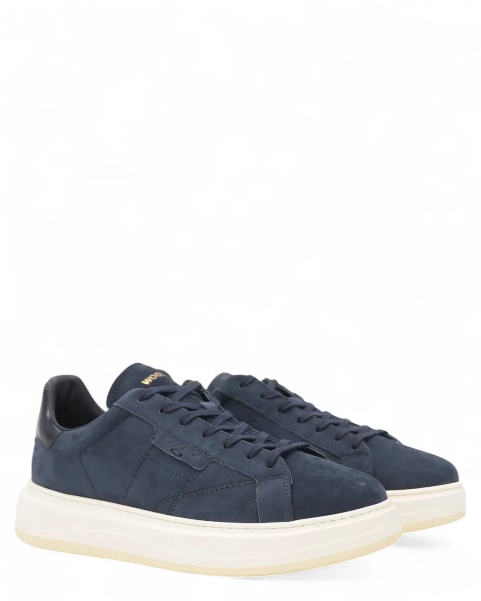 Sneakers Arrow in Nabuk Abrasivato Blu-Woolrich-Sneakers-Vittorio Citro Boutique