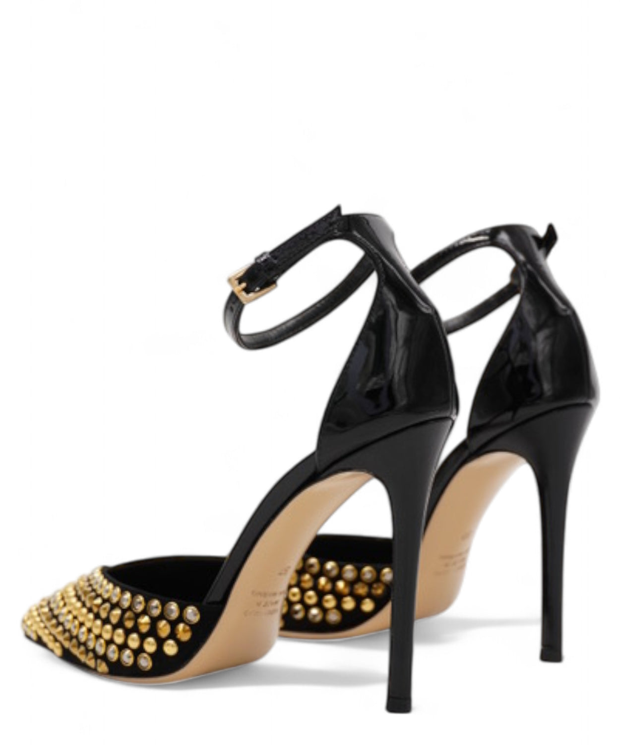 Décolleté Avril Suede Nero Borchie Oro-NINALILOU-Décolleté-Vittorio Citro Boutique