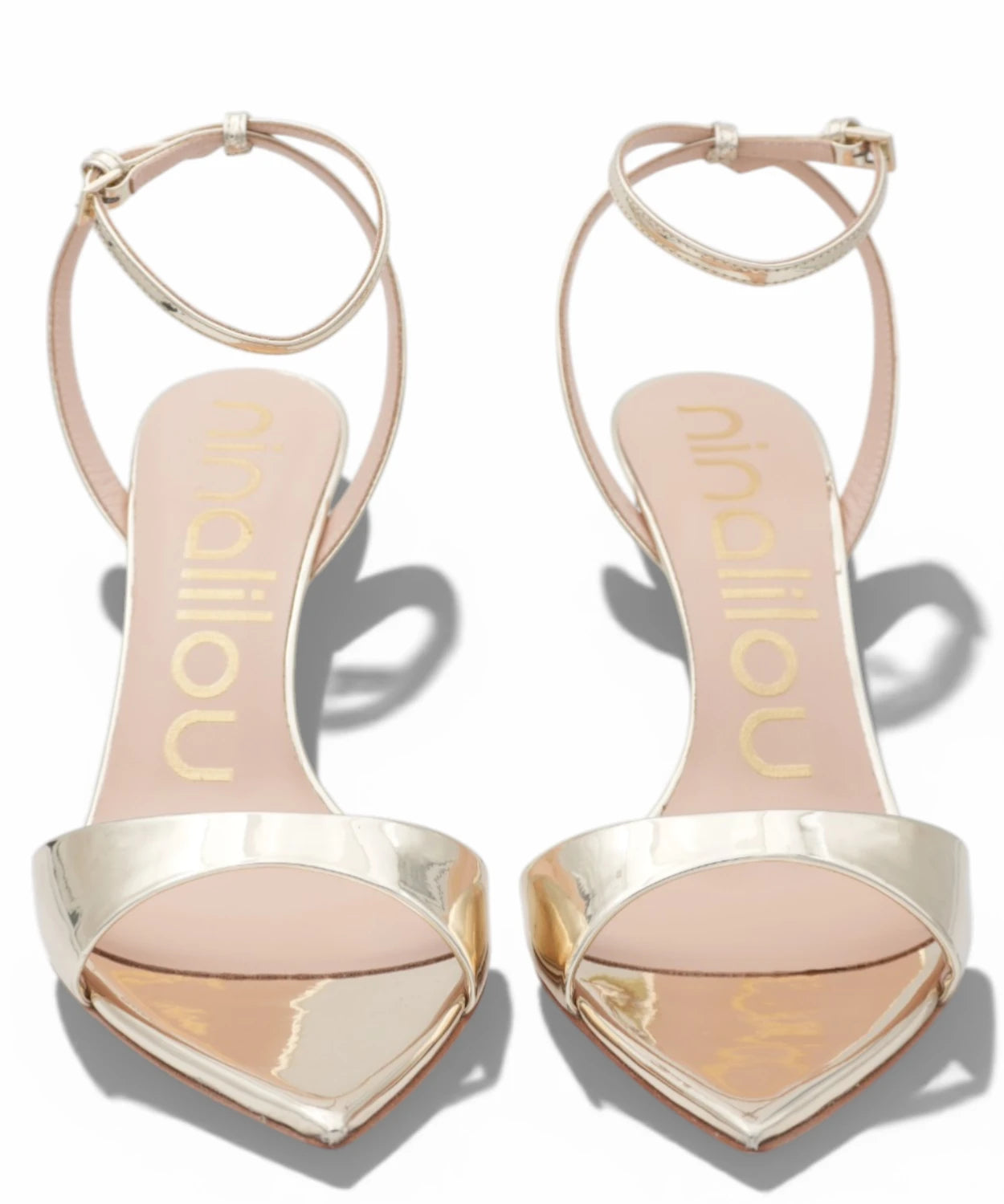 Sandali Platino Specchiato Ninalilou con Cinturino