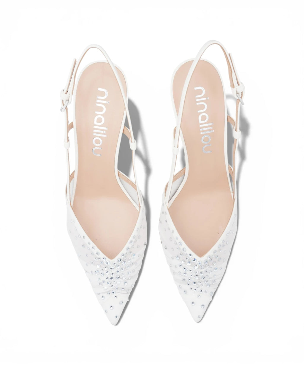 Escarpin slingback Amy 757C avec strass pour cérémonie