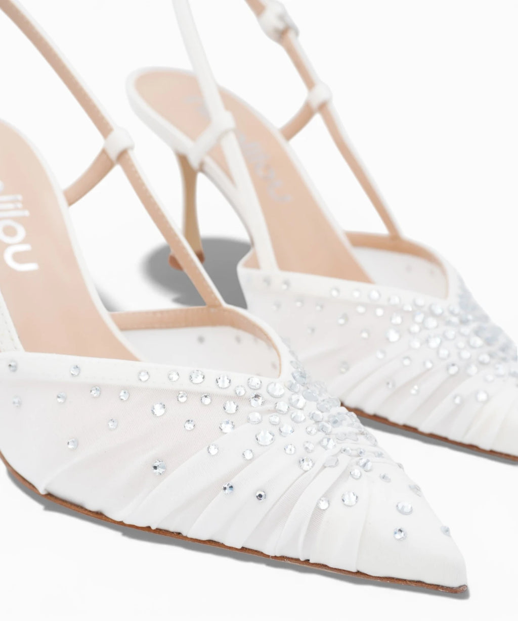 Escarpin slingback Amy 757C avec strass pour cérémonie