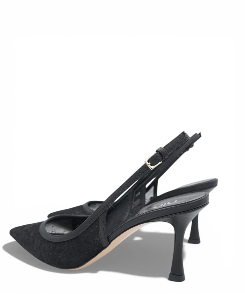 Escarpin Slingback Ninalilou Amy 757C en Nappa Nera