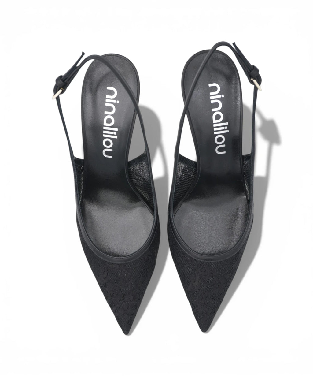 Escarpin Slingback Ninalilou Amy 757C en Nappa Nera
