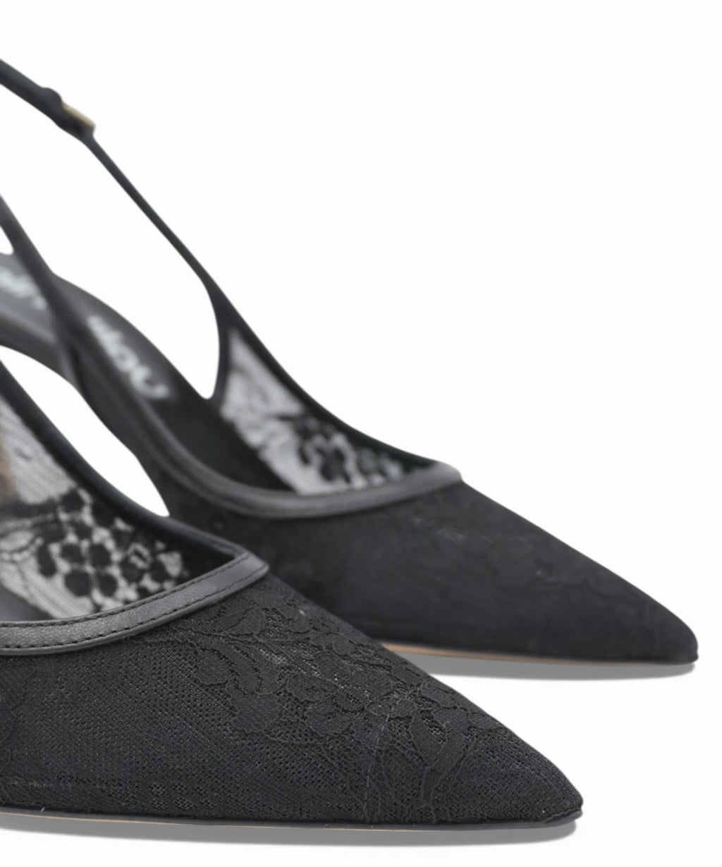 Escarpin Slingback Ninalilou Amy 757C en Nappa Nera