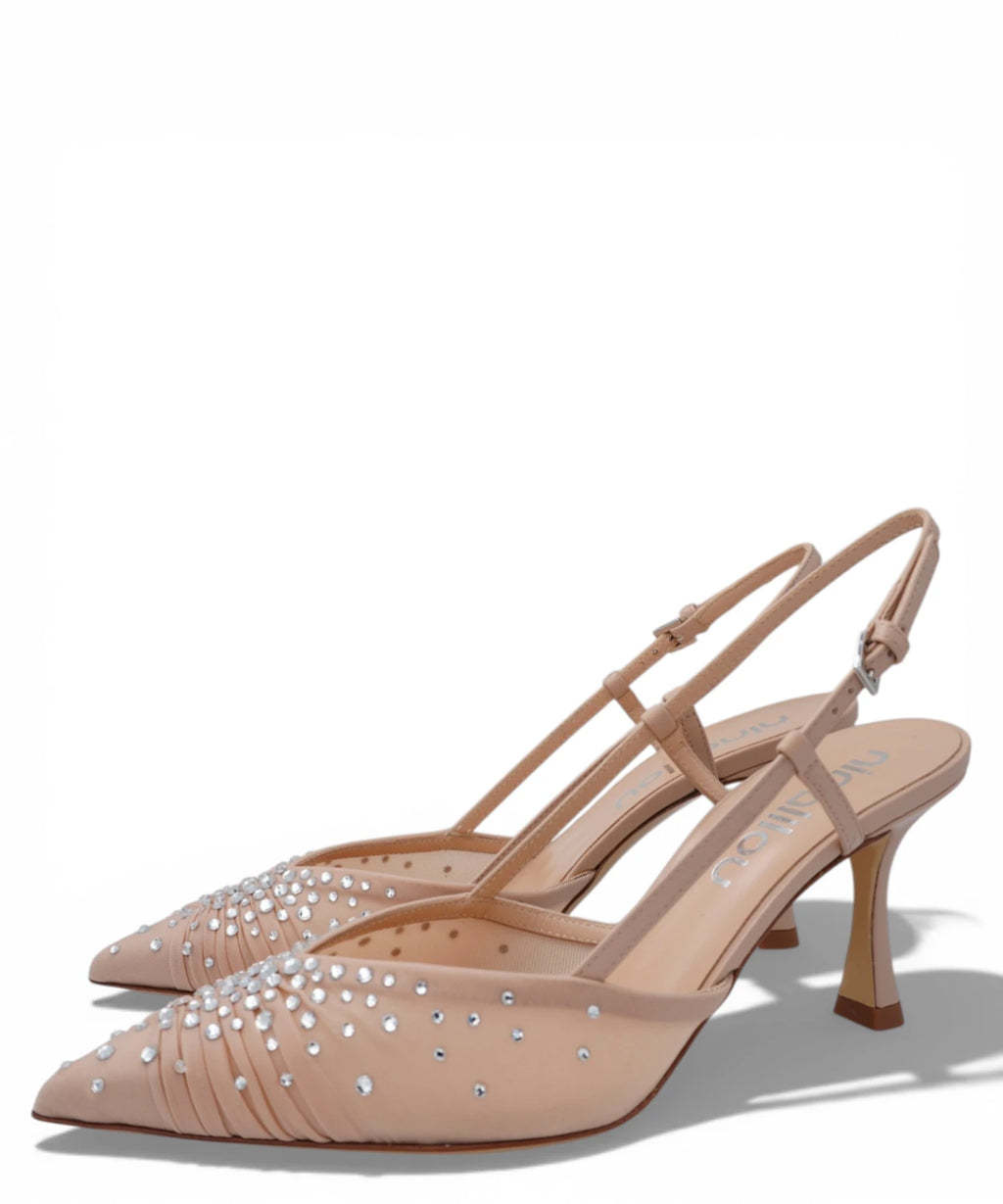 Ninalilou Amy 757 C – Slingback nude avec strass