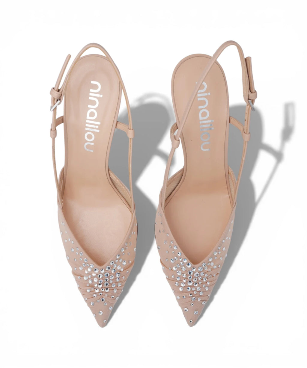 Ninalilou Amy 757 C – Slingback nude avec strass
