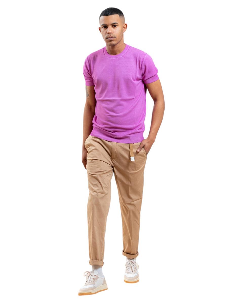 Pantaloni con cintura regolabile-WHITE SAND-Pantaloni-Vittorio Citro Boutique