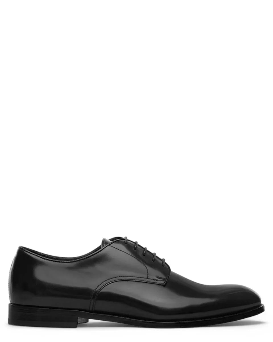 Stringate Doucal’s in Pelle Nera Spazzolata-Doucal'S-Stringate-Vittorio Citro Boutique