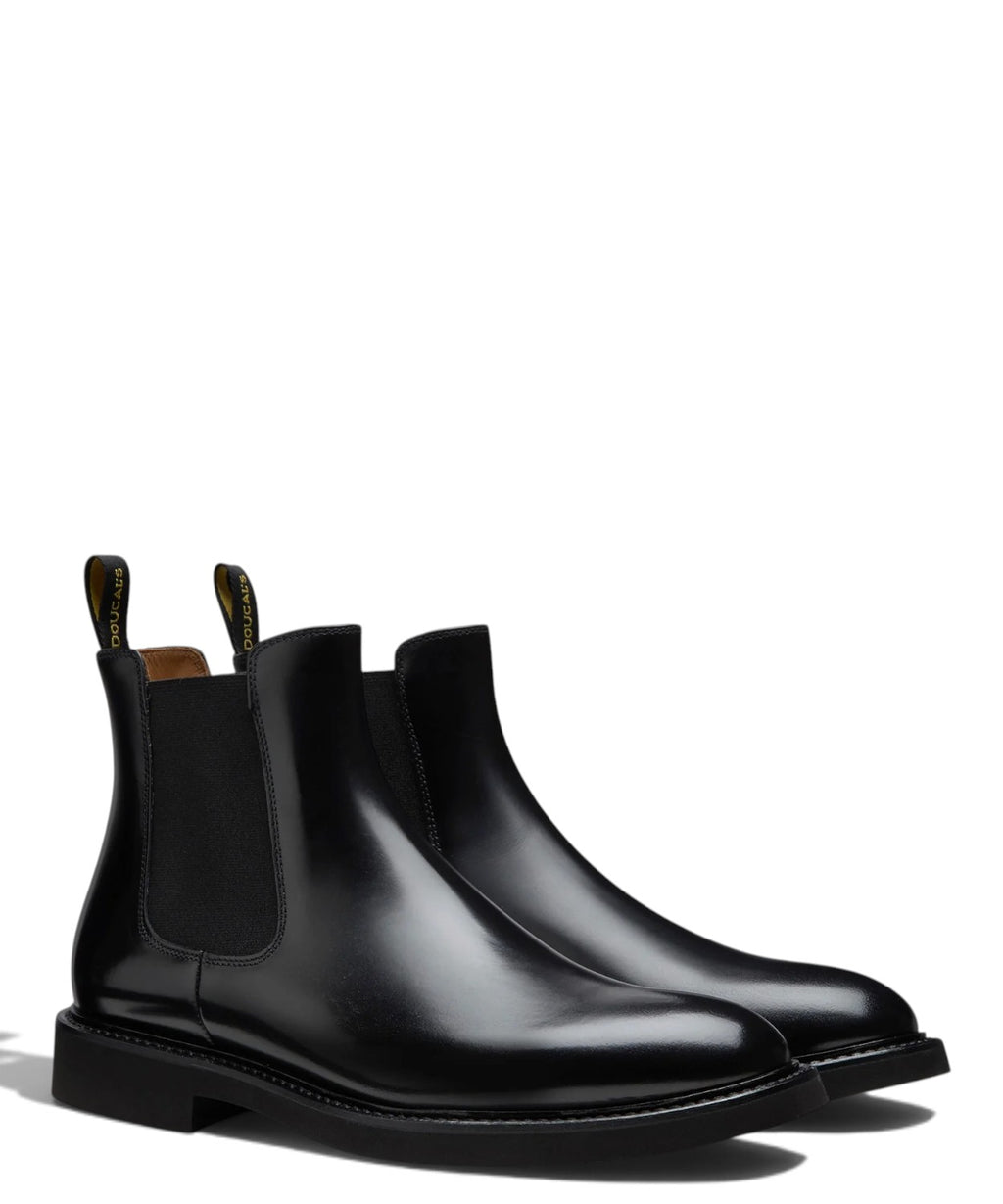 Bottines Homme Beatles en cuir noir avec semelle en caoutchouc