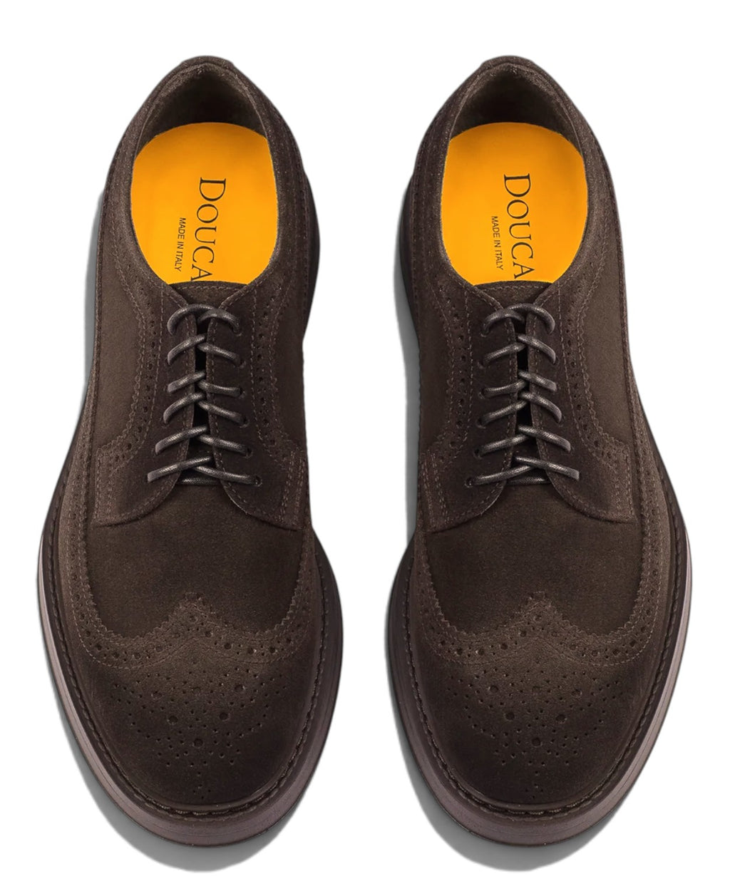 Stringata Derby in Suede di Vitello Elegante e Confortevole