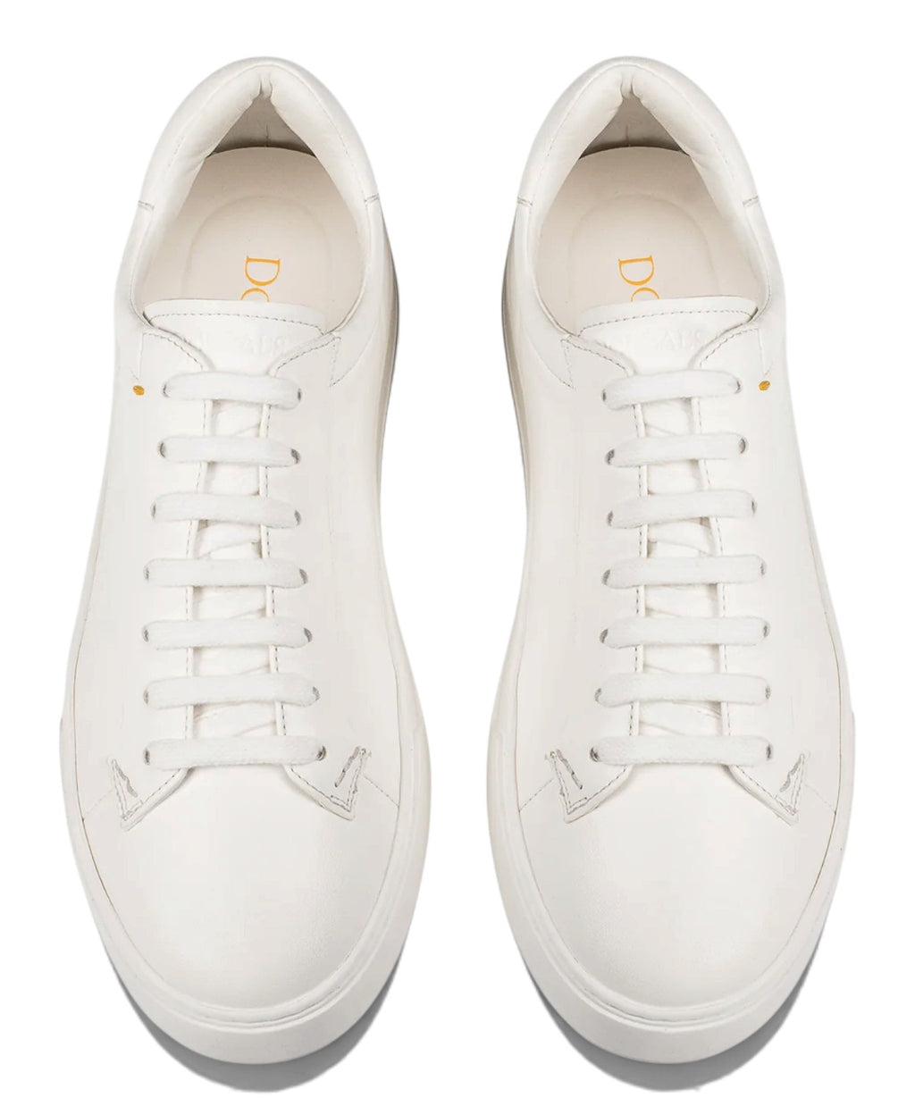 Baskets Homme en Cuir Blanc avec Memory Foam