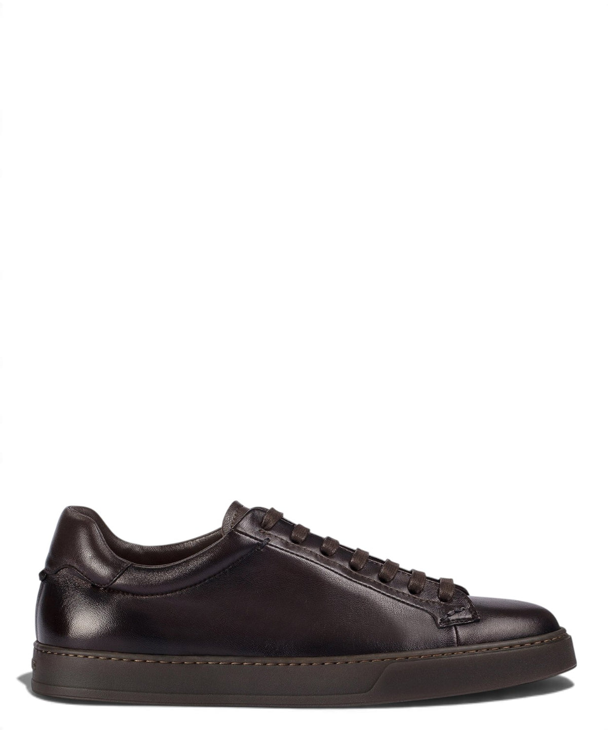 Baskets Homme en cuir marron foncé aérographié