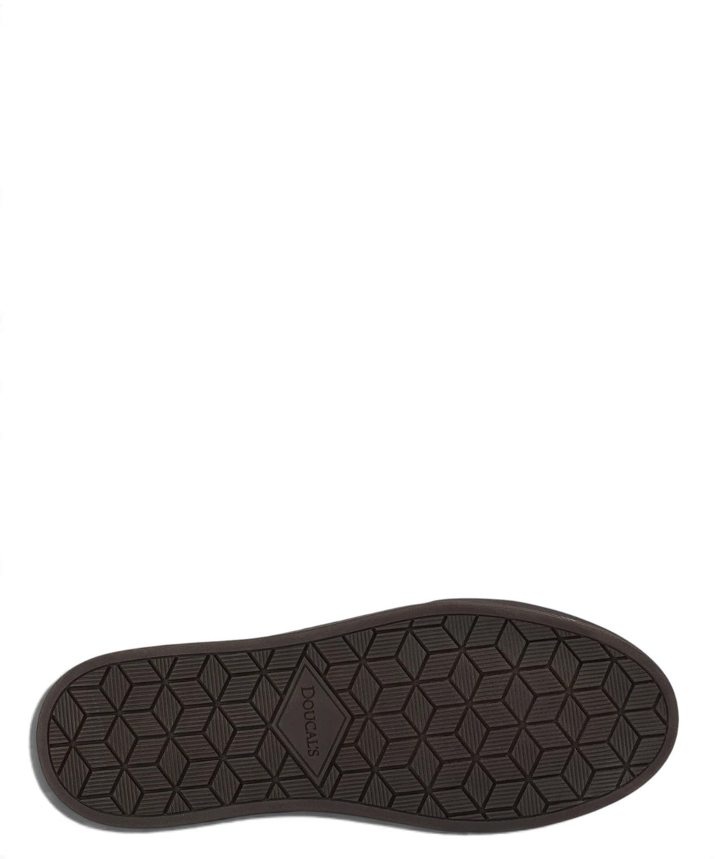 Baskets Homme en cuir marron foncé aérographié
