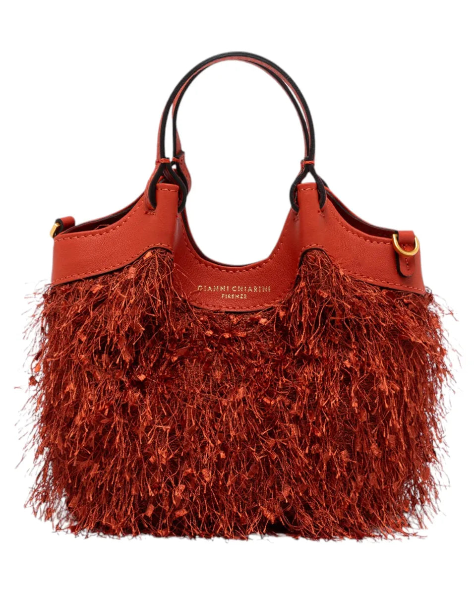 Borsa DUA PICCOLA in Tessuto Sfrangiato con Micro Coriandol-Gianni Chiarini-Borse a mano-Vittorio Citro Boutique