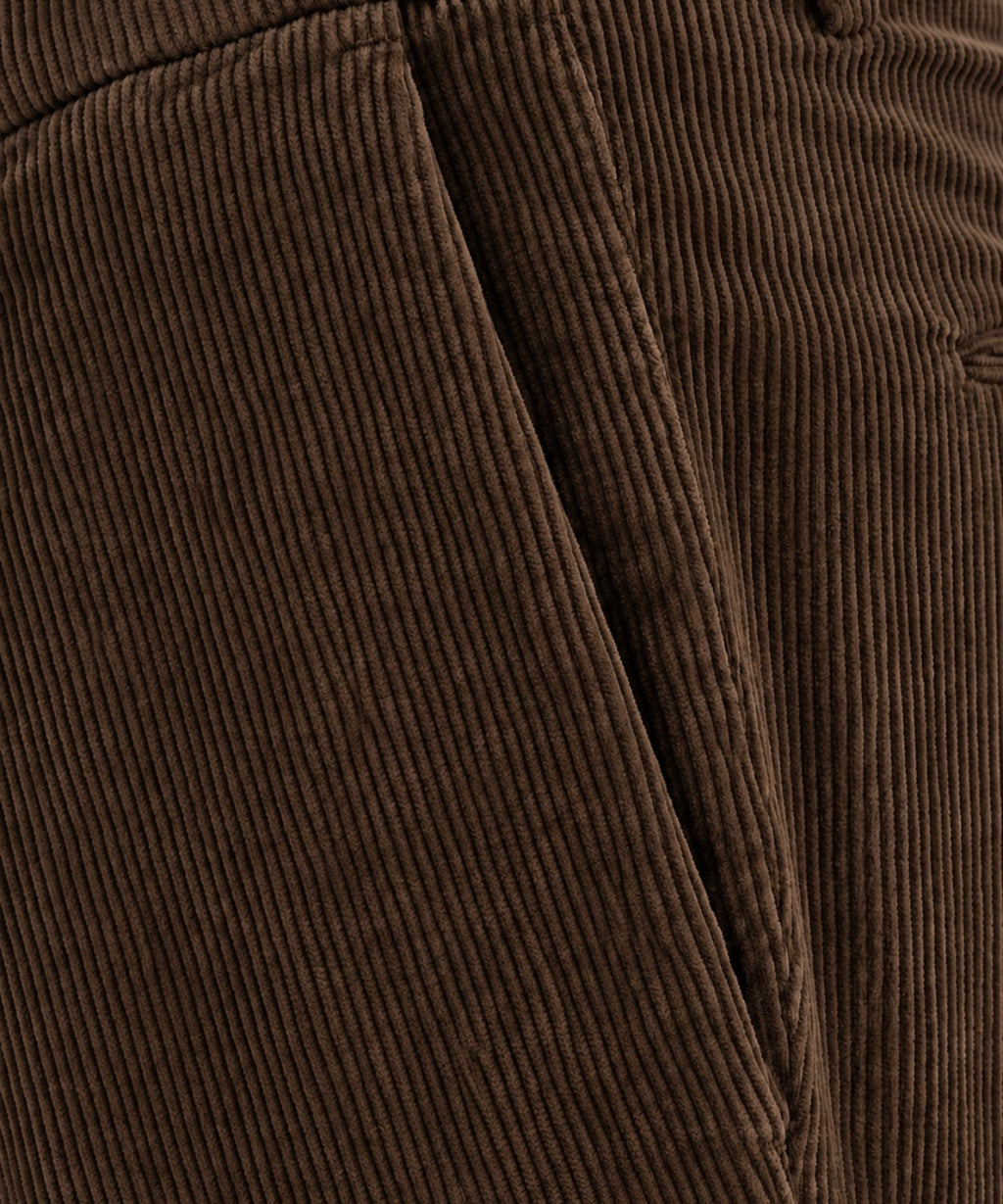 Pantalons Homme Michael Coal côtelés avec plis
