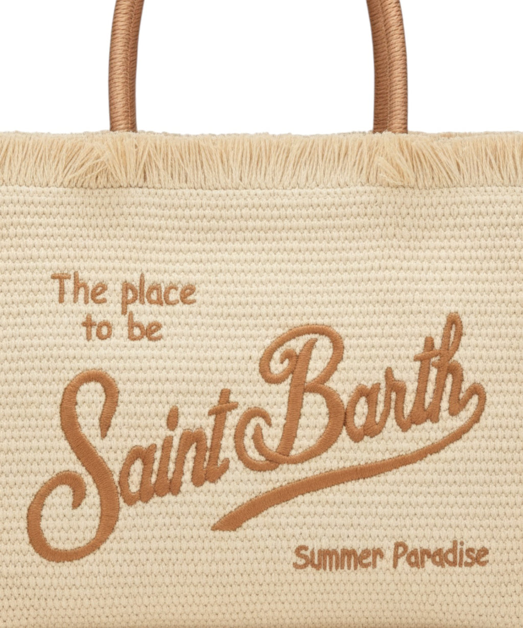Sacs Vanity MC2 Saint Barth en paille avec logo et poignées contrastées