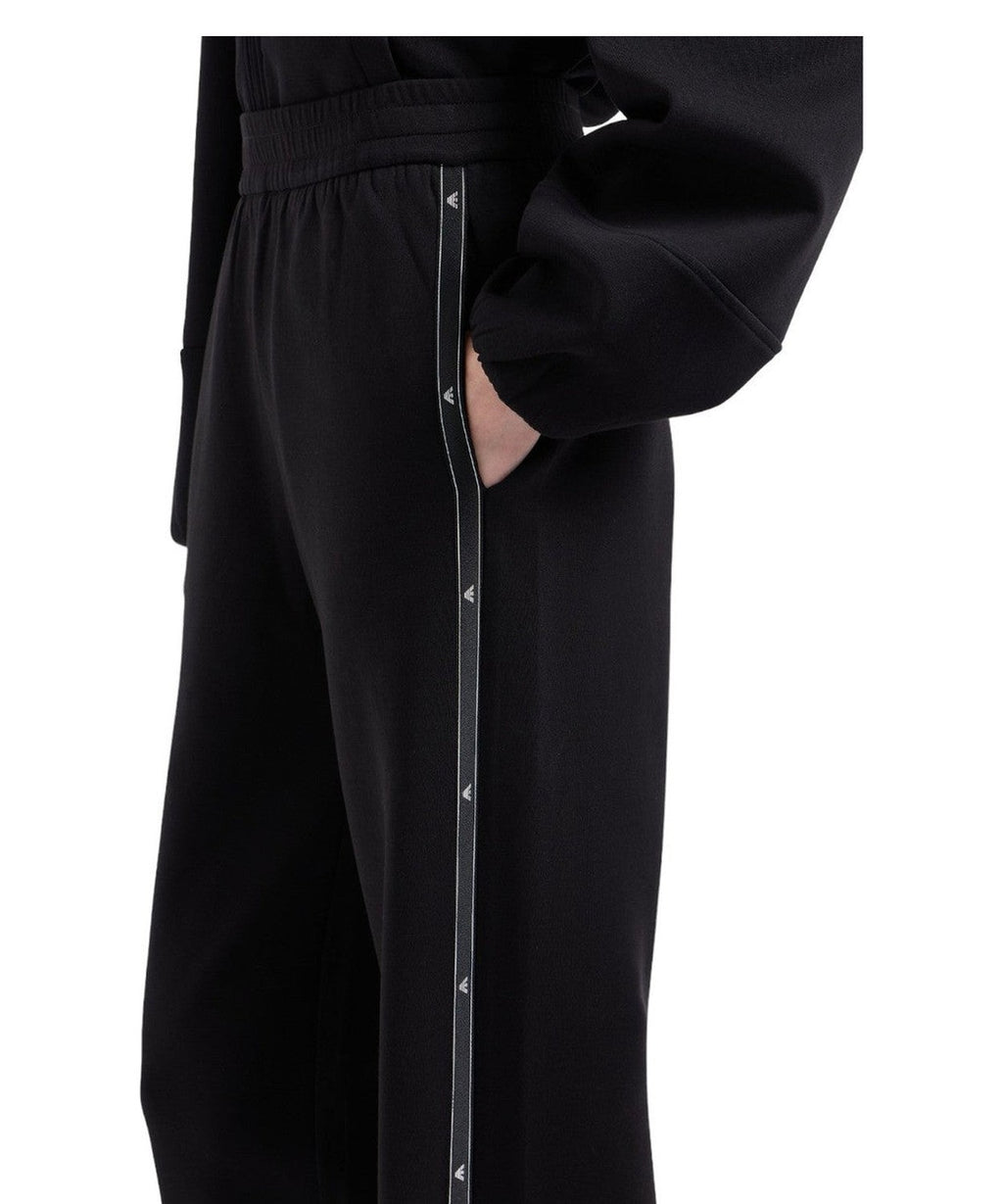 Joggers in jersey doppio con nastro con logo dell'aquila-Emporio Armani-Pantaloni-Vittorio Citro Boutique