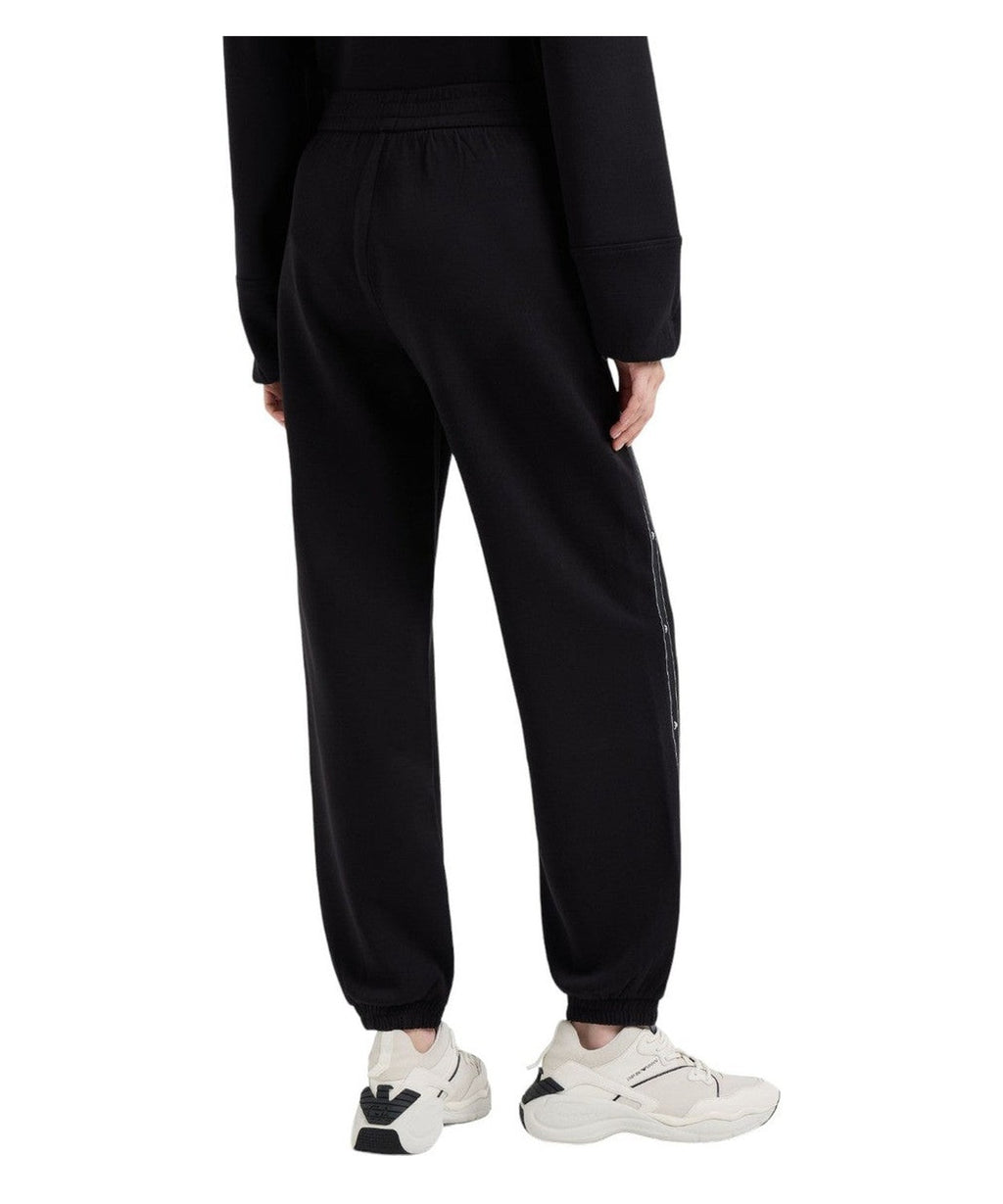 Joggers in jersey doppio con nastro con logo dell'aquila-Emporio Armani-Pantaloni-Vittorio Citro Boutique