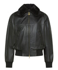 Bomber in Pelle con Collo in Montone Ruti Le TTP Fur