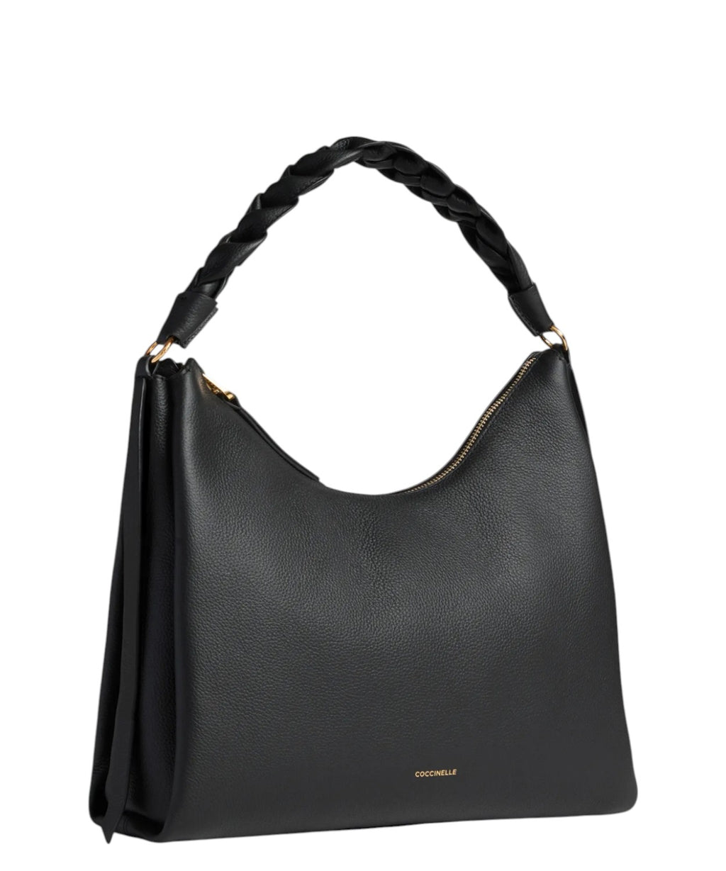 Sac Boheme Medium en cuir Double avec poignée tressée